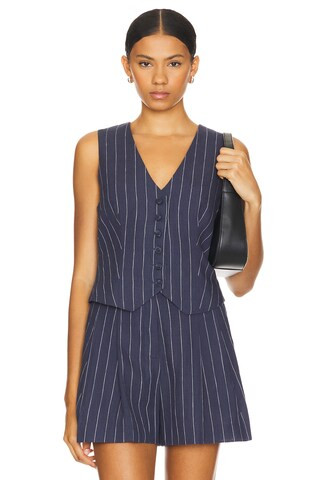 Kaiko Vest in Indigo Denim Stripe | Revolve Clothing (Global)