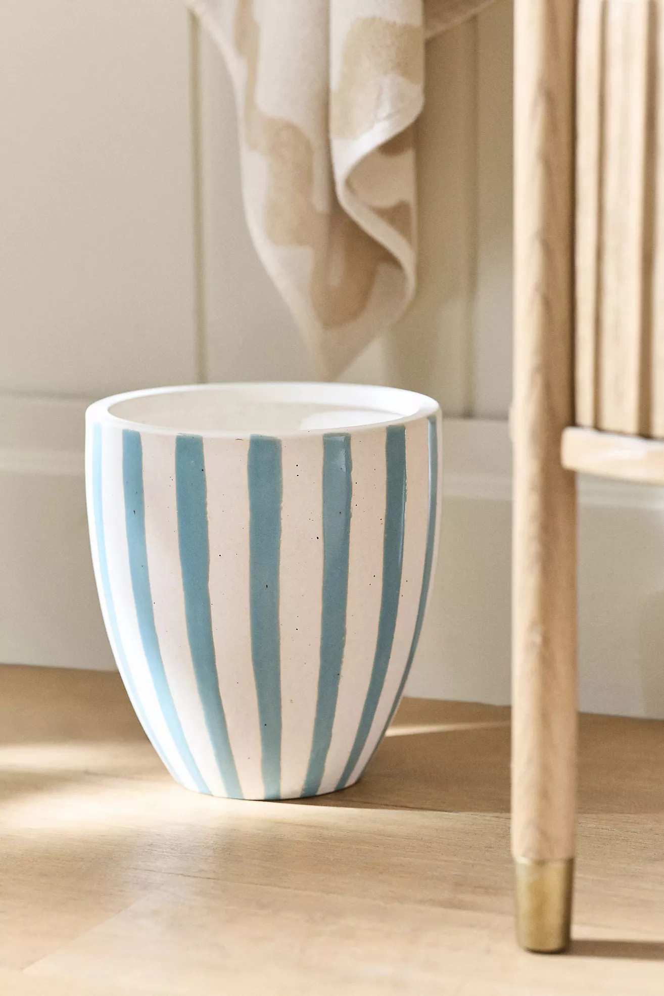 Striped Ceramic Waste Bin | Anthropologie (US)