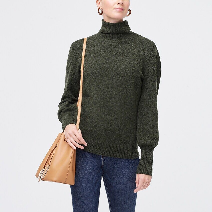 Puff-sleeve sweater in extra-soft yarn | J.Crew Factory