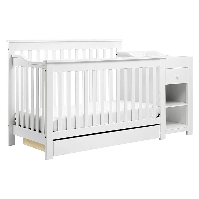 DaVinci Piedmont 4-in-1 Convertible Crib and Changer Combo in White | Amazon (US)
