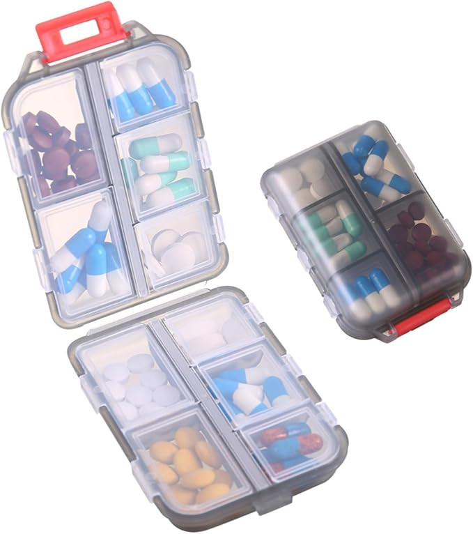 1Pack Travel Pill Organizer - 10 Compartments Pill Case, Compact and Portable Pill Box, Perfect f... | Amazon (US)