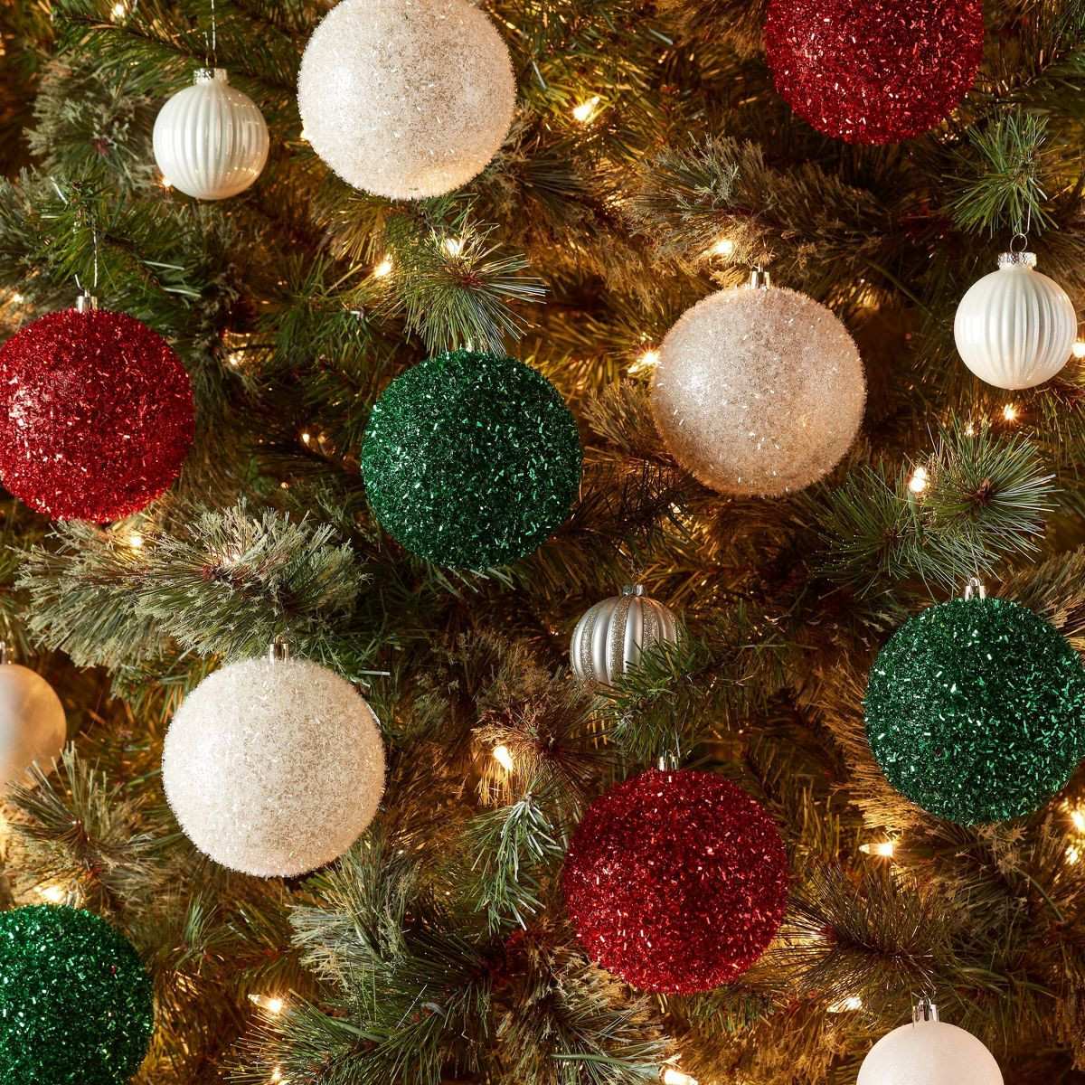 9pc Tinsel Ball Christmas Tree Ornament Set - Wondershop™ | Target