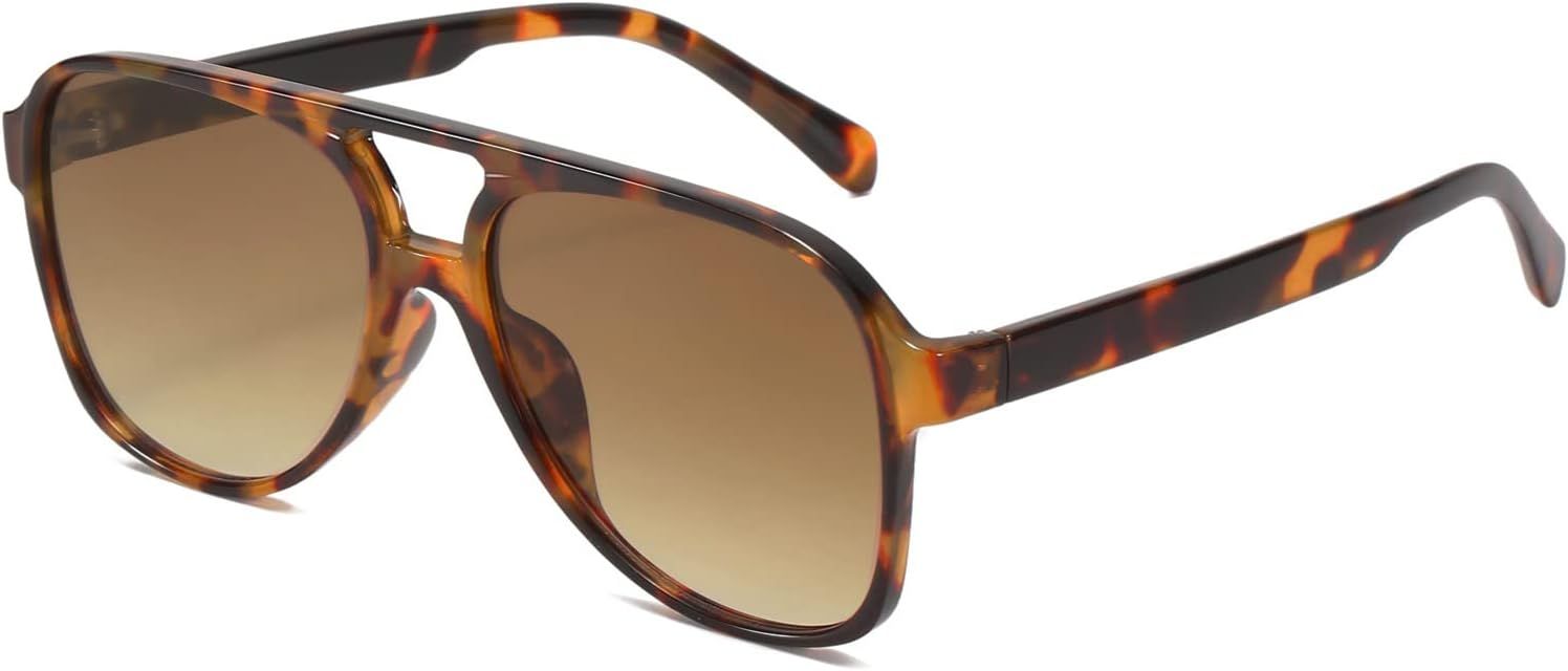 Vintage Retro Sunglasses 70s Yellow Tinted Aviator Large Sun Glasses for Women | Amazon (CA)