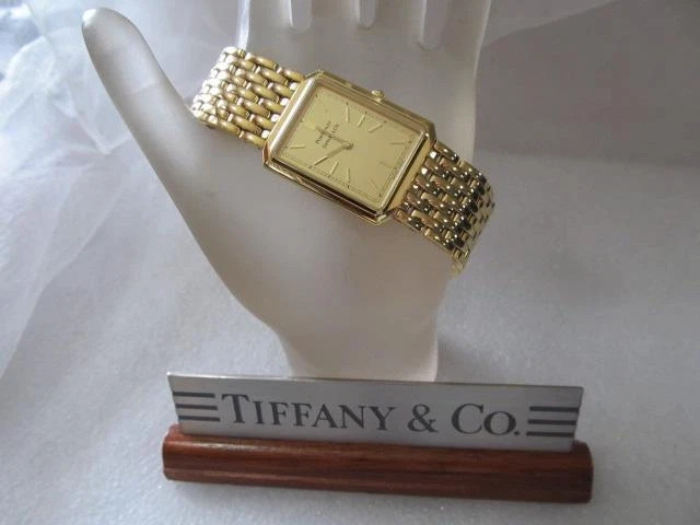 Tiffany & Co. 18K Gold Plated Portfolio Swiss Stainless Steel Wrist Watch Unisex | eBay US