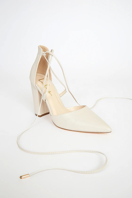 Luna Bone Lace-up Heels | Lulus (US)