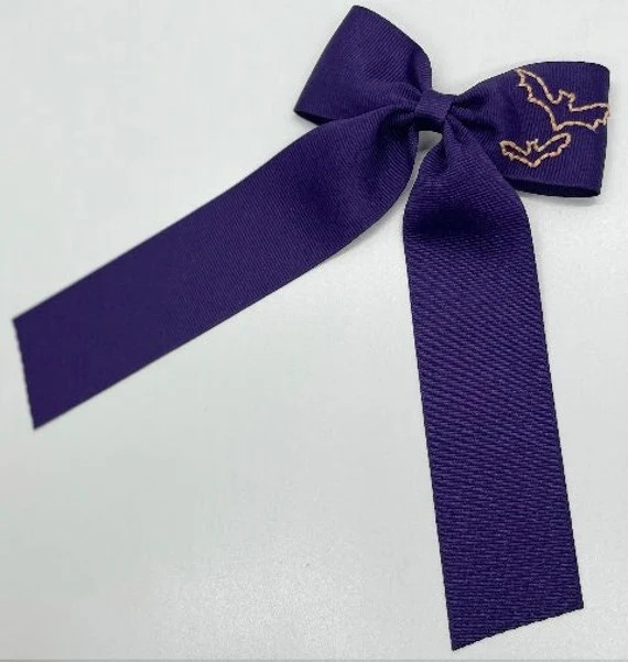 Flying Bats Hand Embroidered Bow - Etsy | Etsy (US)