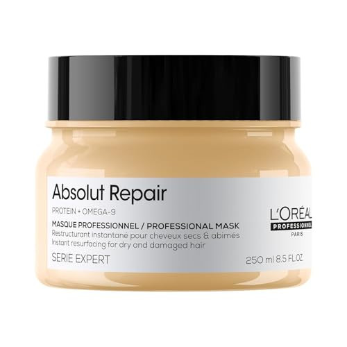 L'Oréal Professionnel Paris Absolut Repair Hair Mask - Nourishing Protein Treatment, Hydrates, Repairs Damage & Adds Shine, for Dry & Damaged Hair, 250ml | Amazon (US)