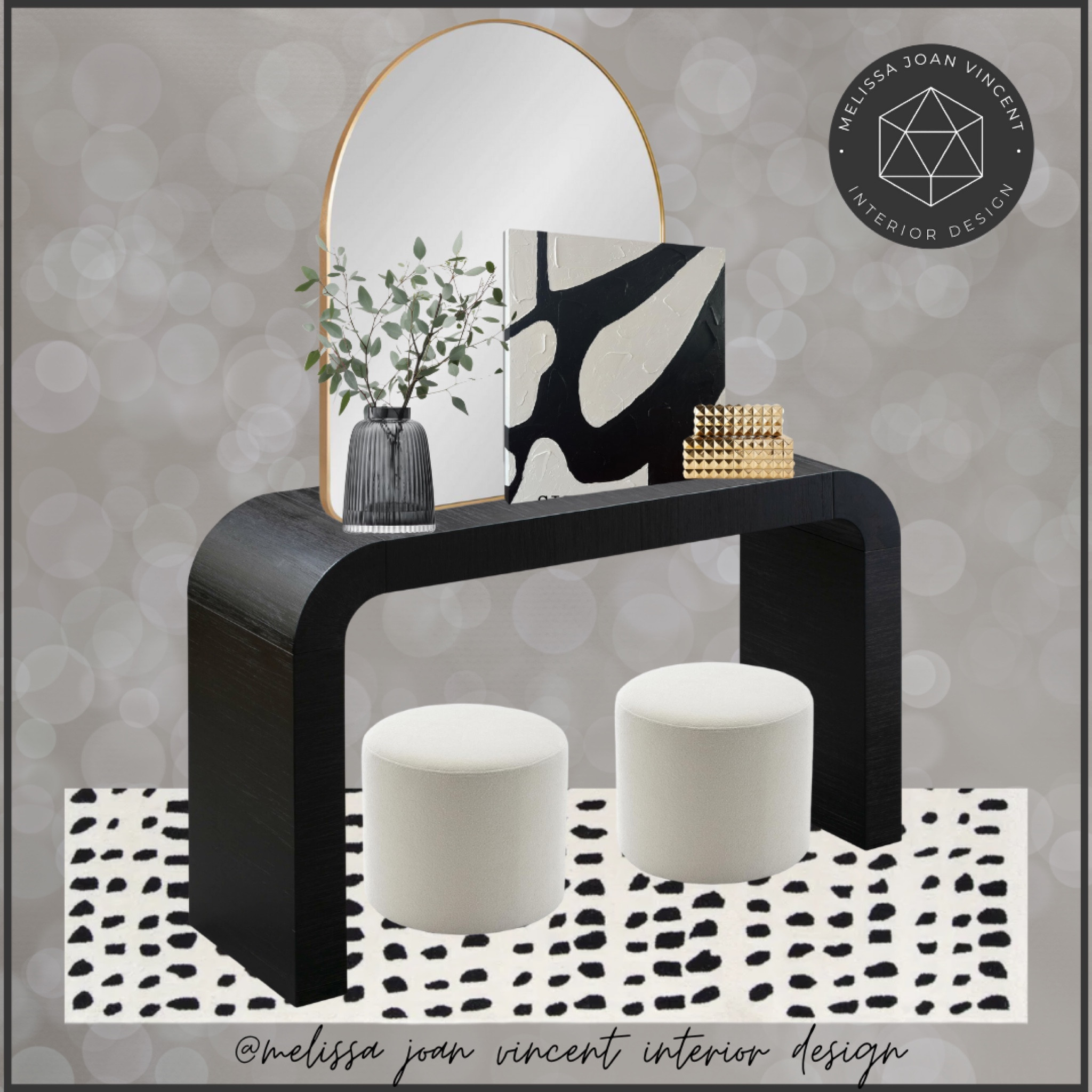 | BLACK + WHITE | Love this vignette. Perfect for an entryway or even hall. 🖤🤍

Foyer | Console | Black and White | Rug | Entryway | Mirror | Art


#LTKhome #LTKstyletip #LTKSale