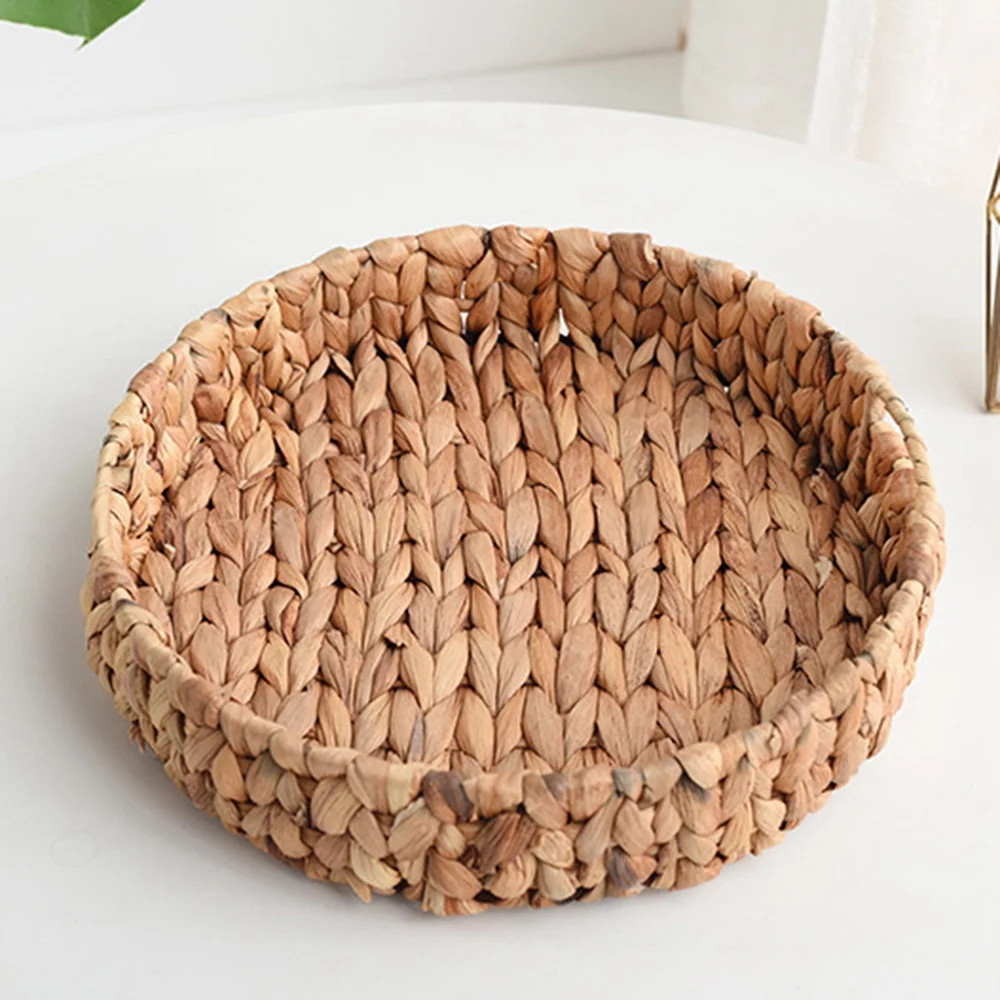 Woven round Fruit Tray Handmade Natural Water Hyacinth Storage Baskets - Walmart.com | Walmart (US)
