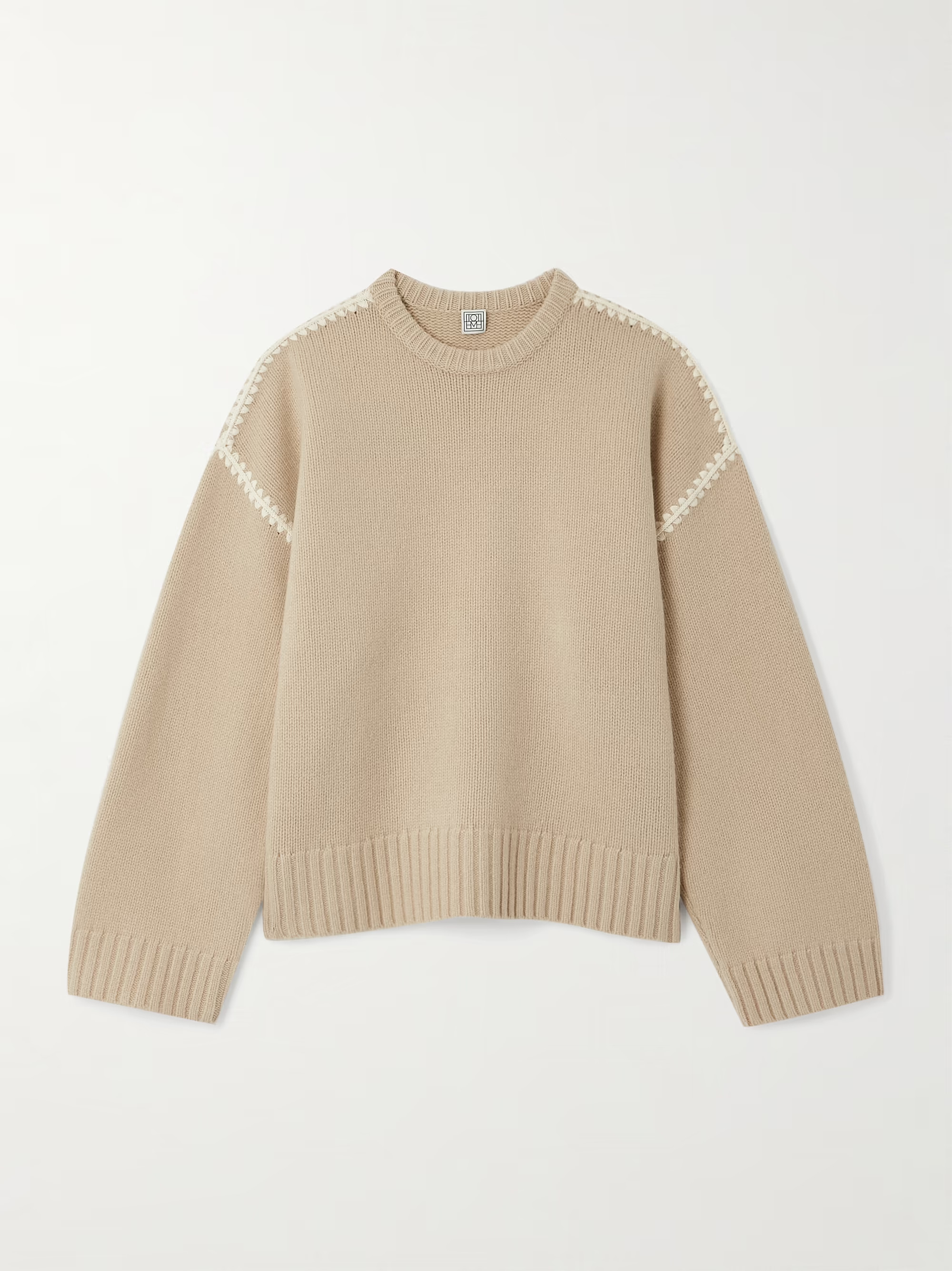 Oversized embroidered wool and cashmere-blend sweater | NET-A-PORTER (UK & EU)