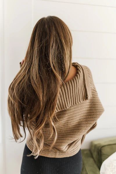 Emmy Vneck Mocha Sweater | She Is Boutique