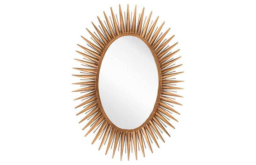 Oval Starburst Wall Mirror - Gold | One Kings Lane