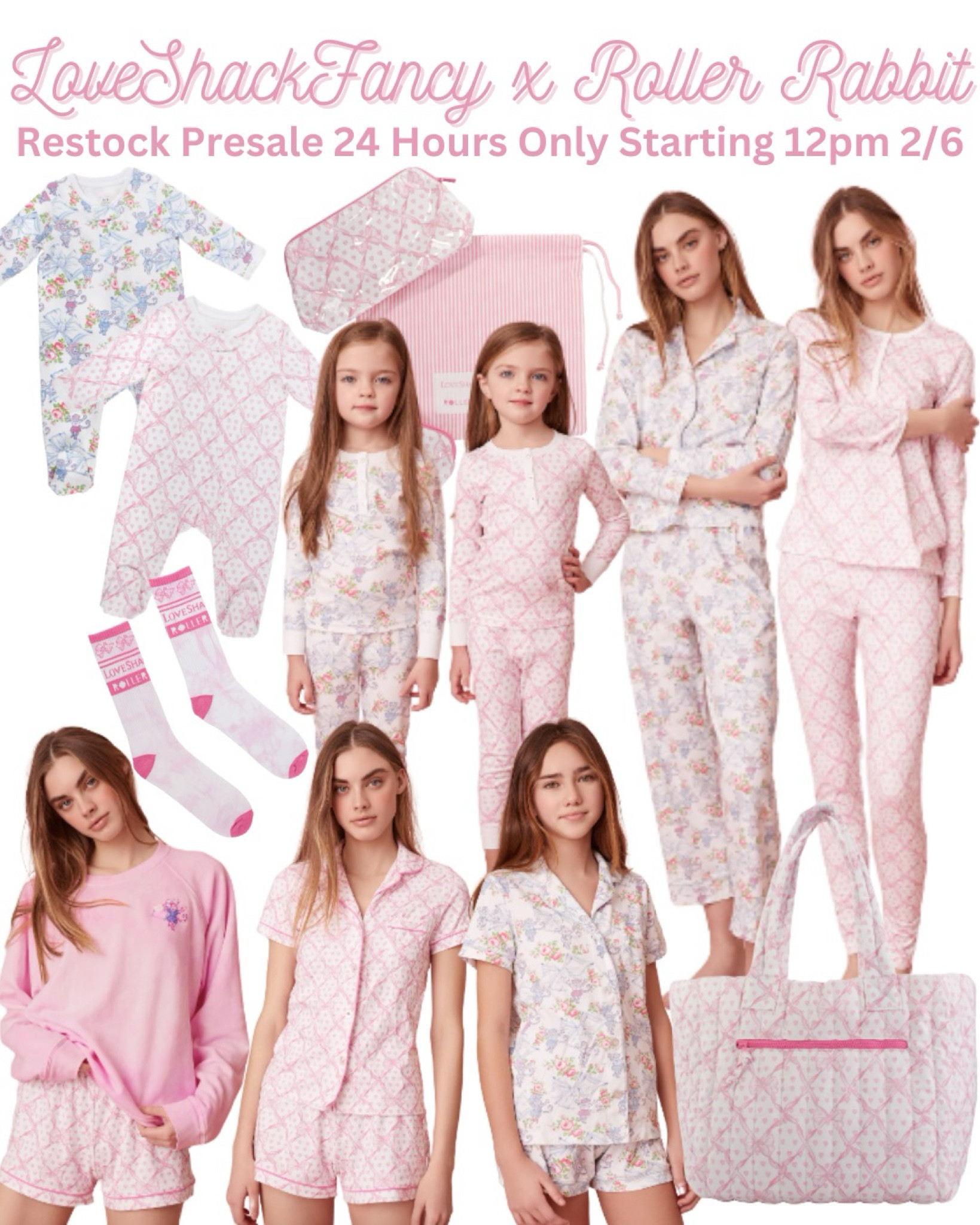LoveShackFancy x Roller Rabbit pajama collection restock preorder of the previously sold out styles! Mommy and me pajamas, shabby chic, bow print pajamas #LTKfamily

#LTKkids #LTKbaby #LTKSeasonal