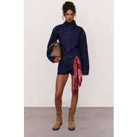 Raw Indigo Wash Polka Dot Denim Hotpants | PrettyLittleThing UK