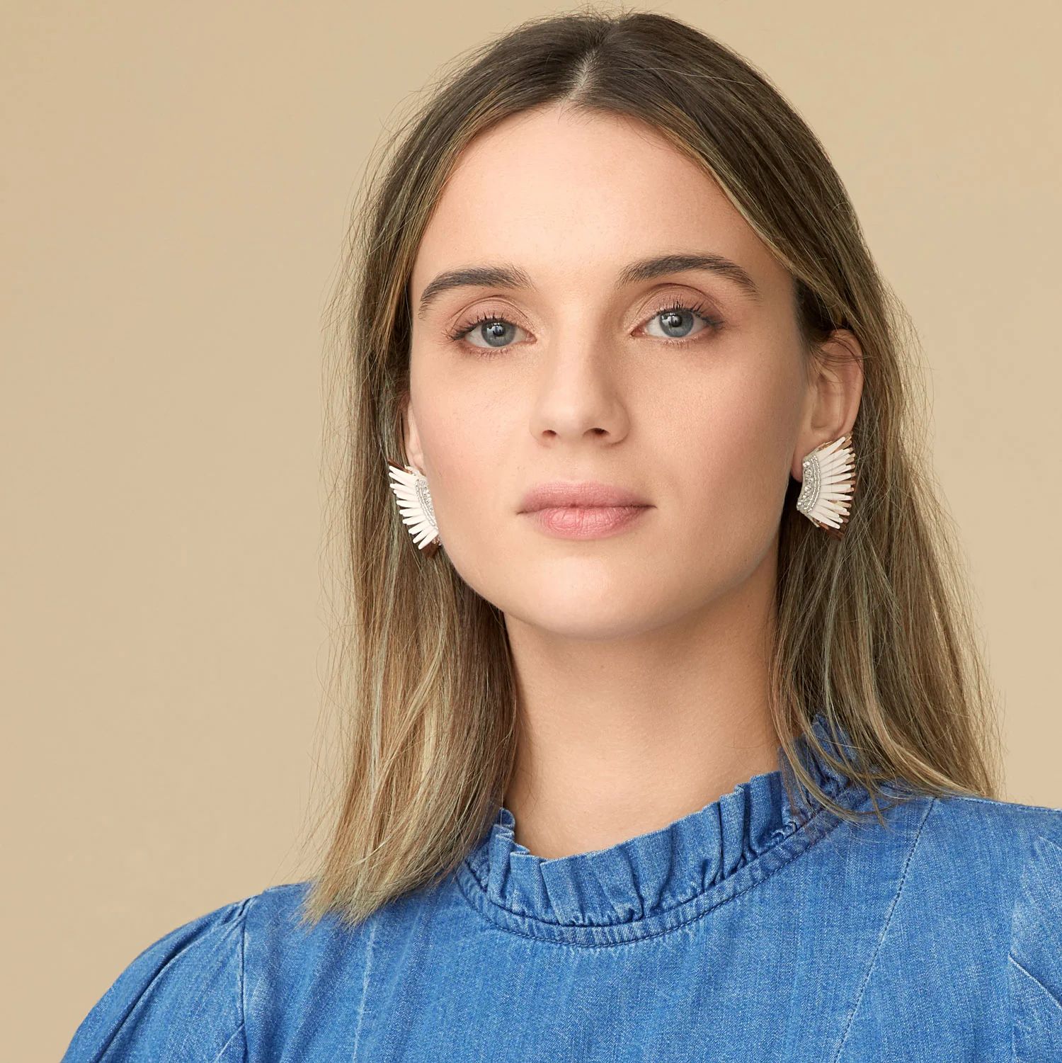 Mini Madeline Earrings Ivory Rosegold | Mignonne Gavigan