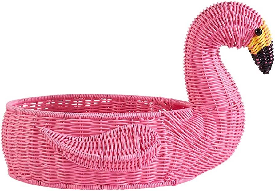 Flamingo Bowl by CIROA - Pink Wicker Server for Storage & Serving | Amazon (US)