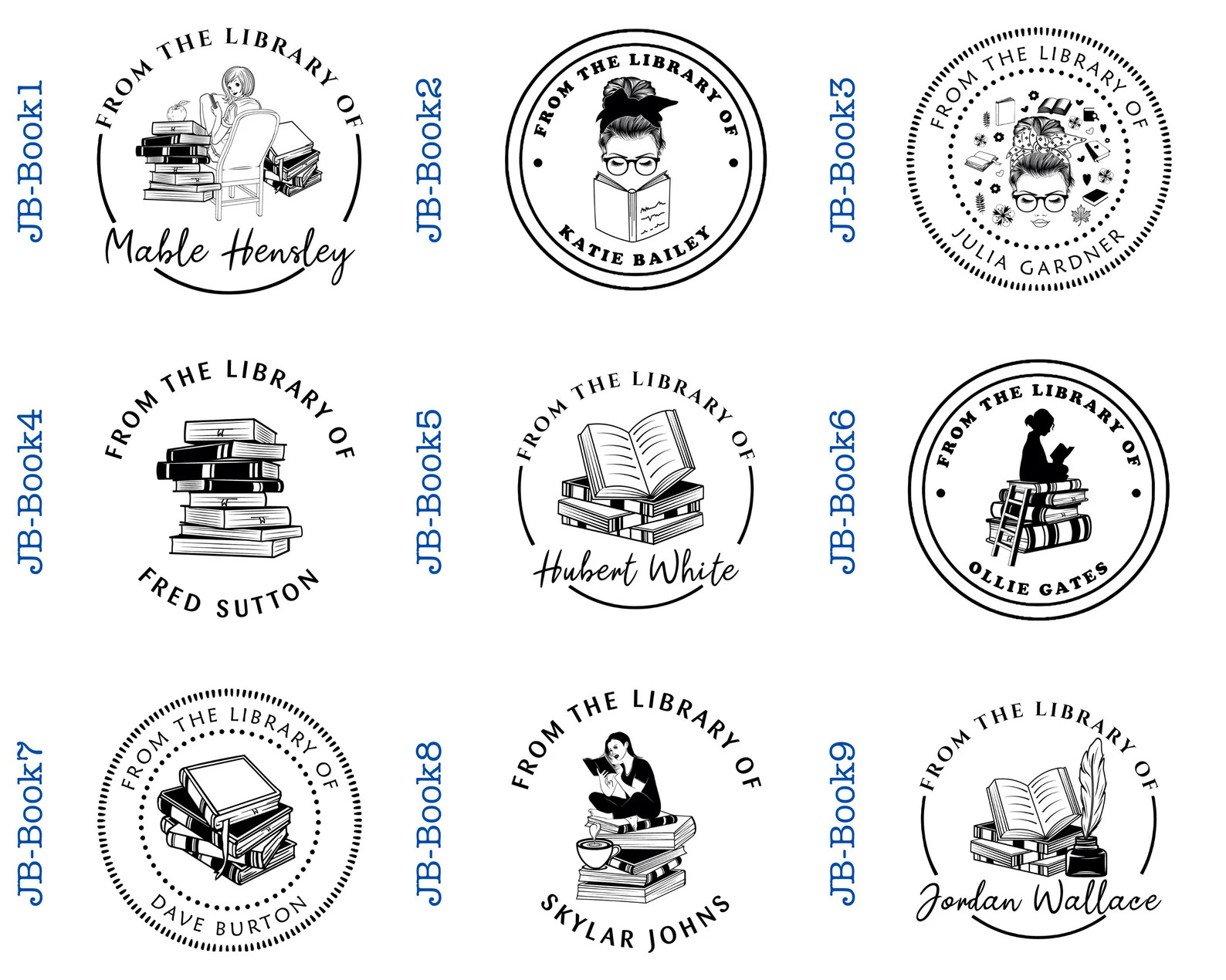 Personalized Book Lover Gift Embosser | Monogram Book Stamp Embosser | Rubber Stamp, Self Inking ... | Etsy (US)