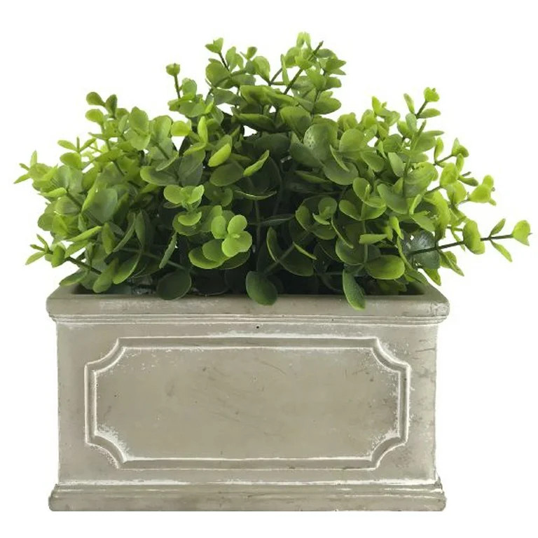 Better Homes & Gardens Faux Boxwood Plant in Traditional Stone Planter, 11.4" | Walmart (US)