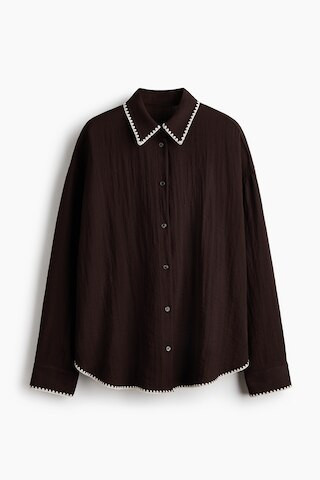 H & M - Oversized Beach Shirt - Dark Brown | H&M (US + CA)