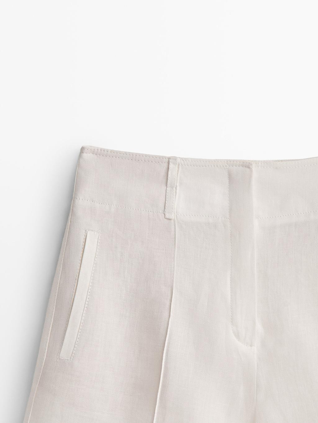 Linen Bermuda shorts with seams | Massimo Dutti US
