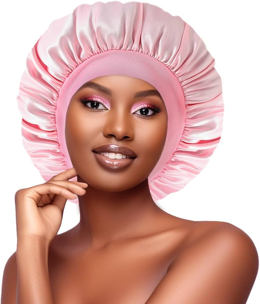 Satin Bonnet Silk Bonnet for Sleeping,Satin Hair Bonnets for Sleeping Widesoft Band, Sleep Cap Ha... | Amazon (US)