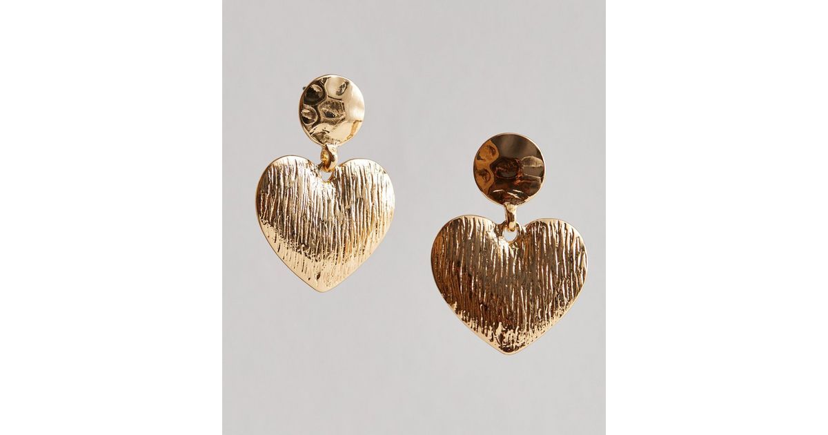 Gold Heart Shape Door Knocker Earrings
						
						Add to Saved Items
						Remove from Saved It... | New Look (UK)