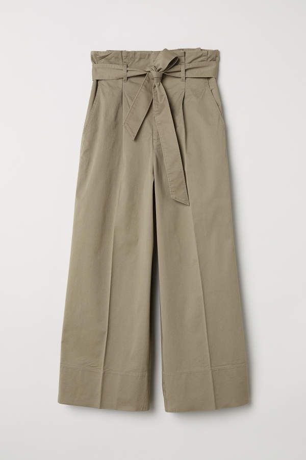 H & M - Wide-leg Pants - Beige - Women | H&M (US + CA)