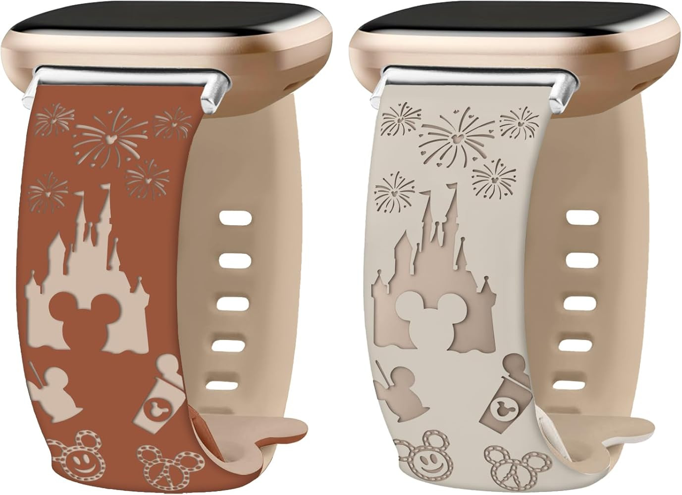 2 Pack Cartoon Engraved Bands Compatible with Fitbit Sense 2 / Sense Fitbit Versa 4/ Versa 3 Wome... | Amazon (US)