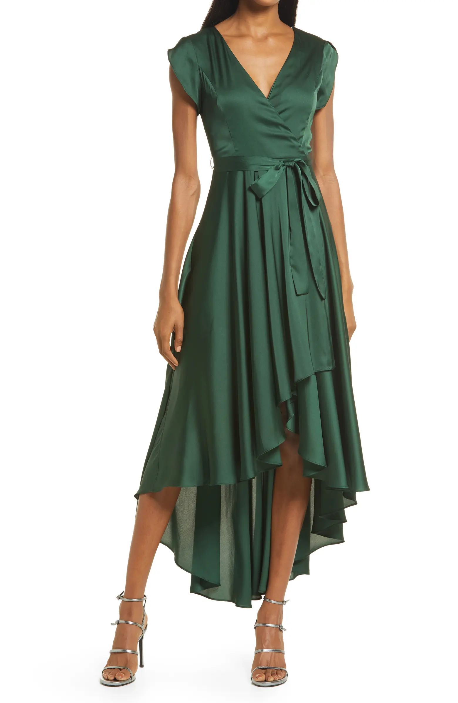 Fallen For You Satin High/Low Dress | Nordstrom