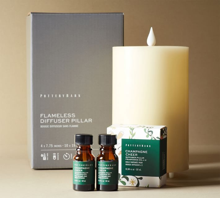 Flameless Oil Diffuser Pillar Candle with Remote + Scented Oil Set | Pottery Barn (US)