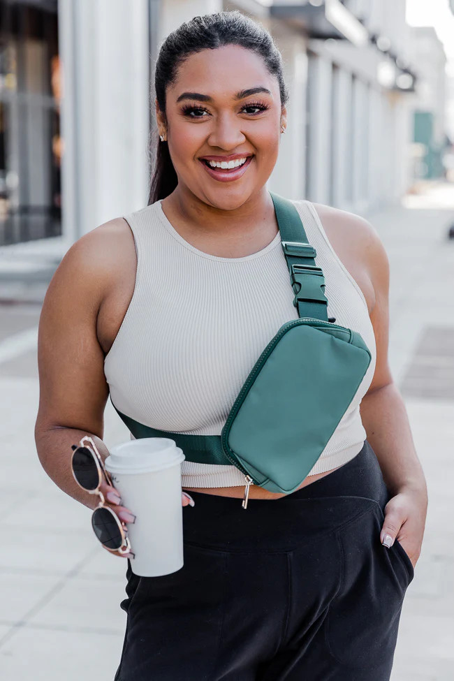 Places To Go Hunter Green Belt Bag  DOORBUSTER | Pink Lily