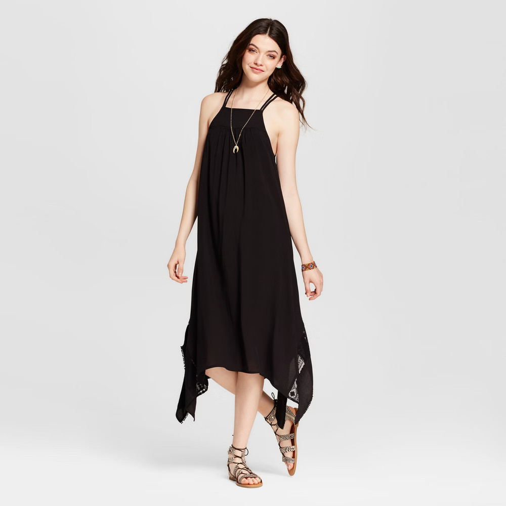 Women's Sharkbite Maxi Dress - Xhilaration (Juniors') Black M | Target
