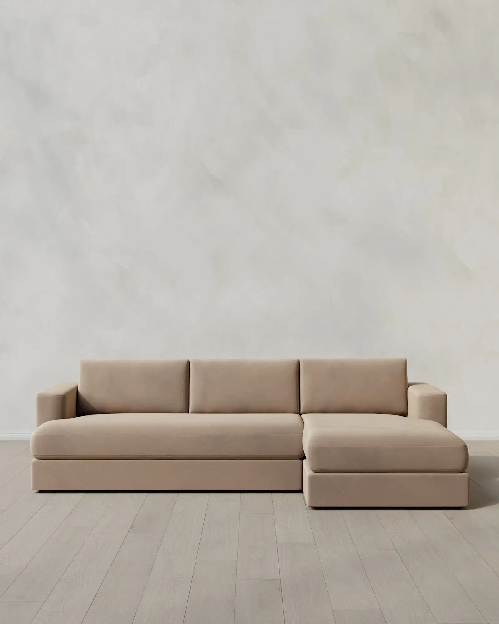 Sierra Performance Velvet Taper Arm Chaise Sectional | Quince