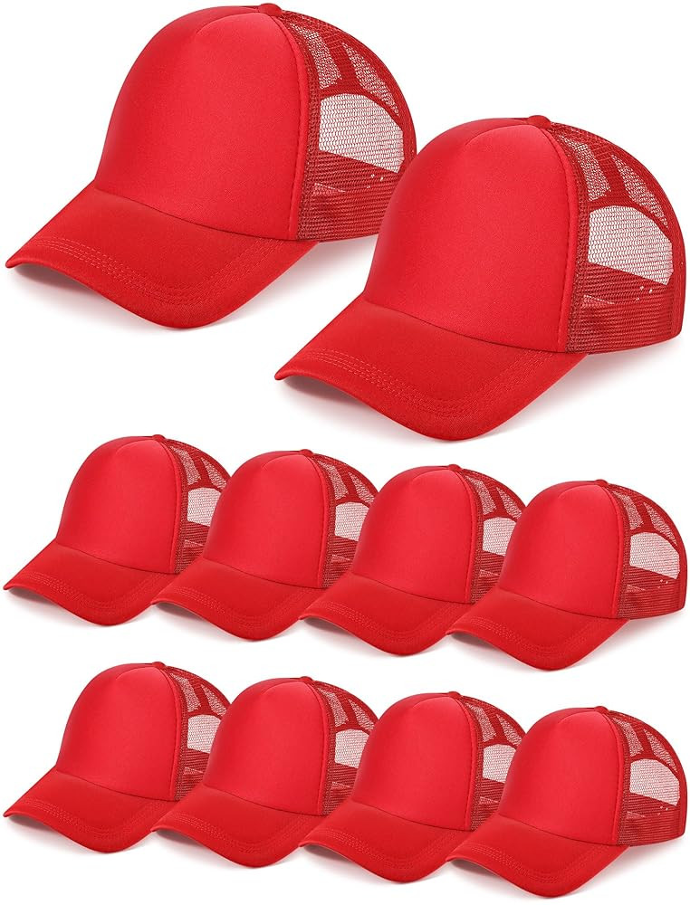 10 Pcs Sublimation Blank Trucker Hats Bulk Mesh Baseball Cap Polyester Mesh Trucker Hat for Men a... | Amazon (US)