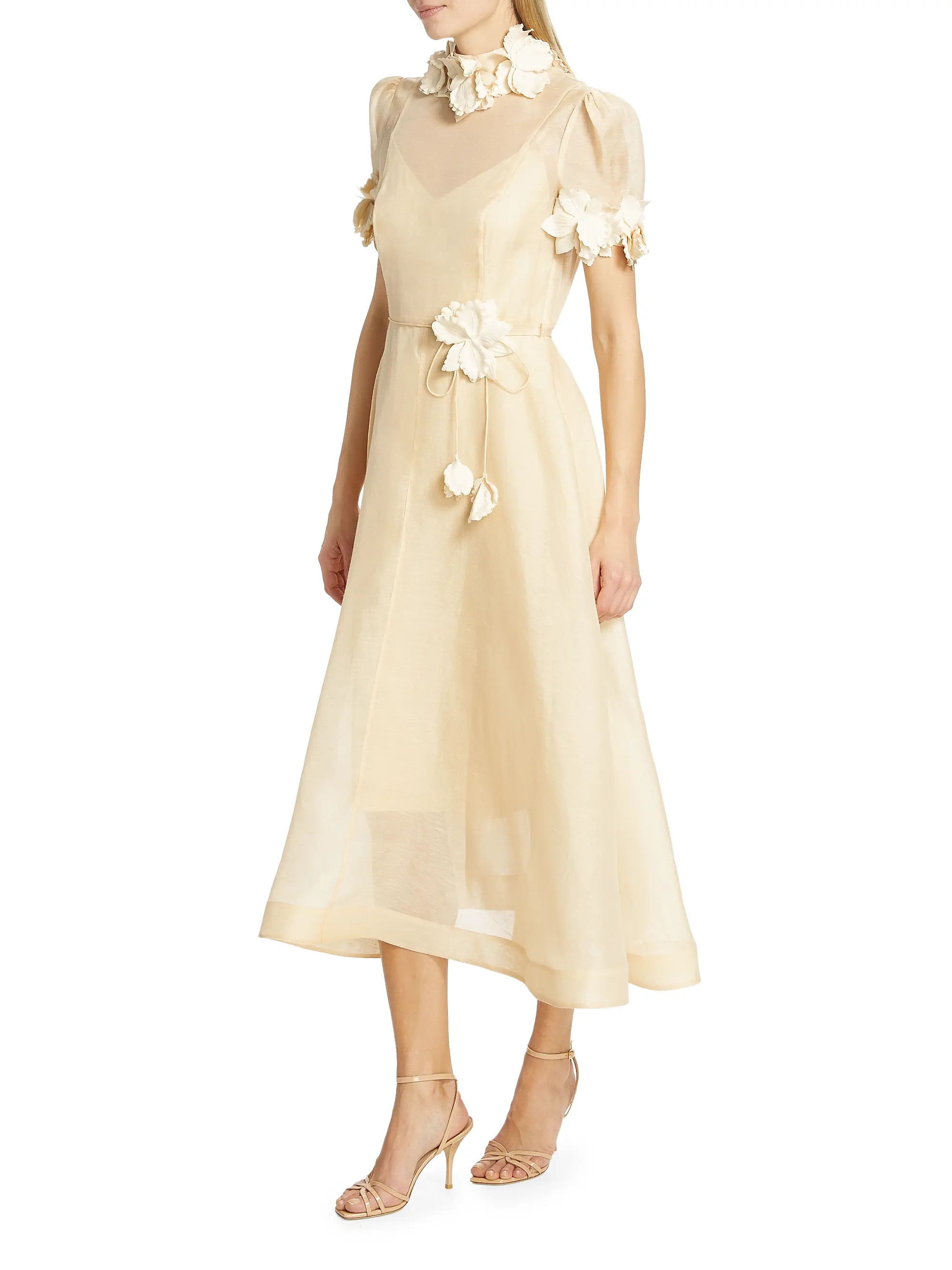 Shop Zimmermann Luminosity Lift Off Floral Midi-Dress | Saks Fifth Avenue | Saks Fifth Avenue