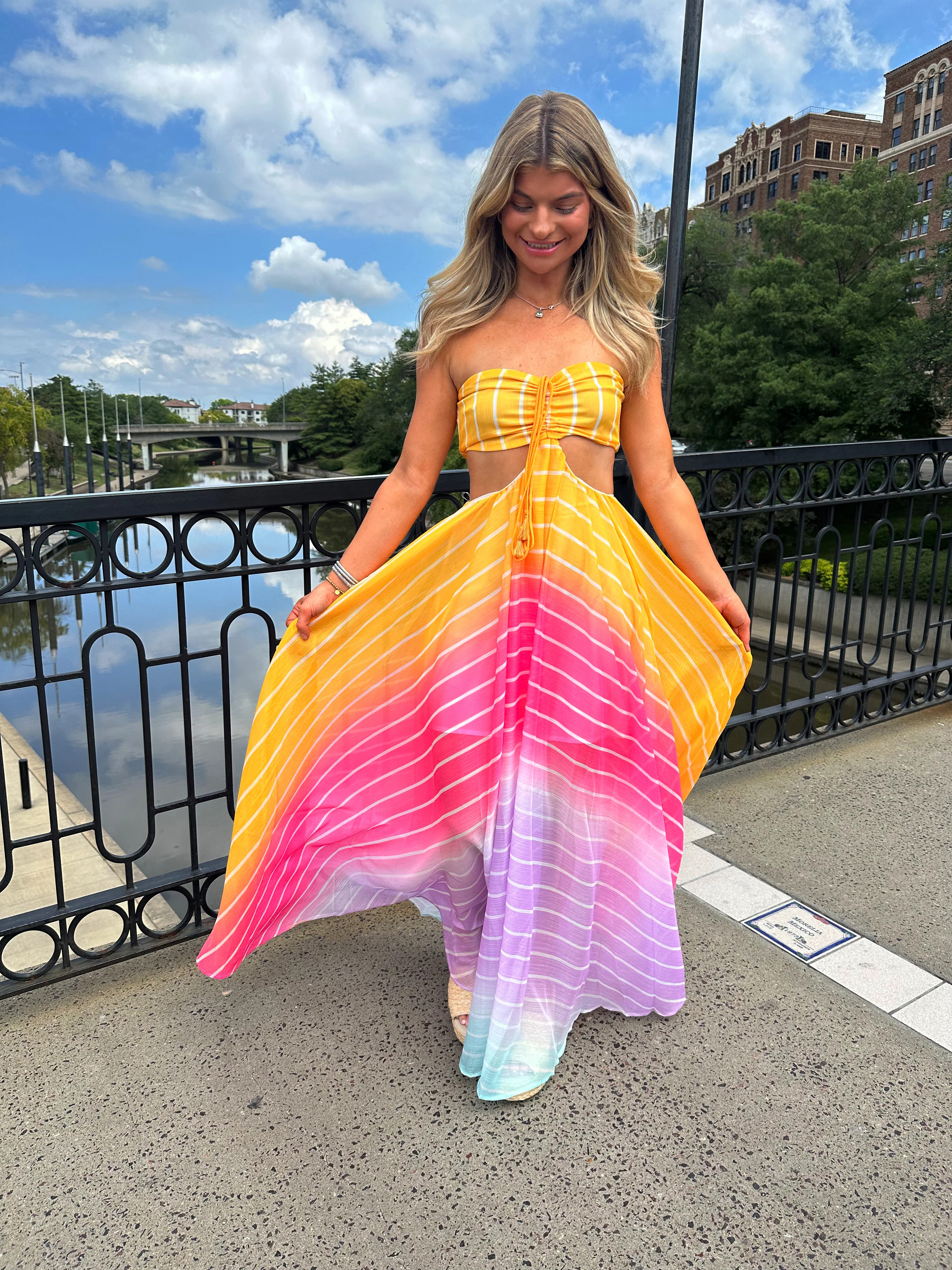 Rainbow Skies Maxi Dress | Ave + Liv Boutique