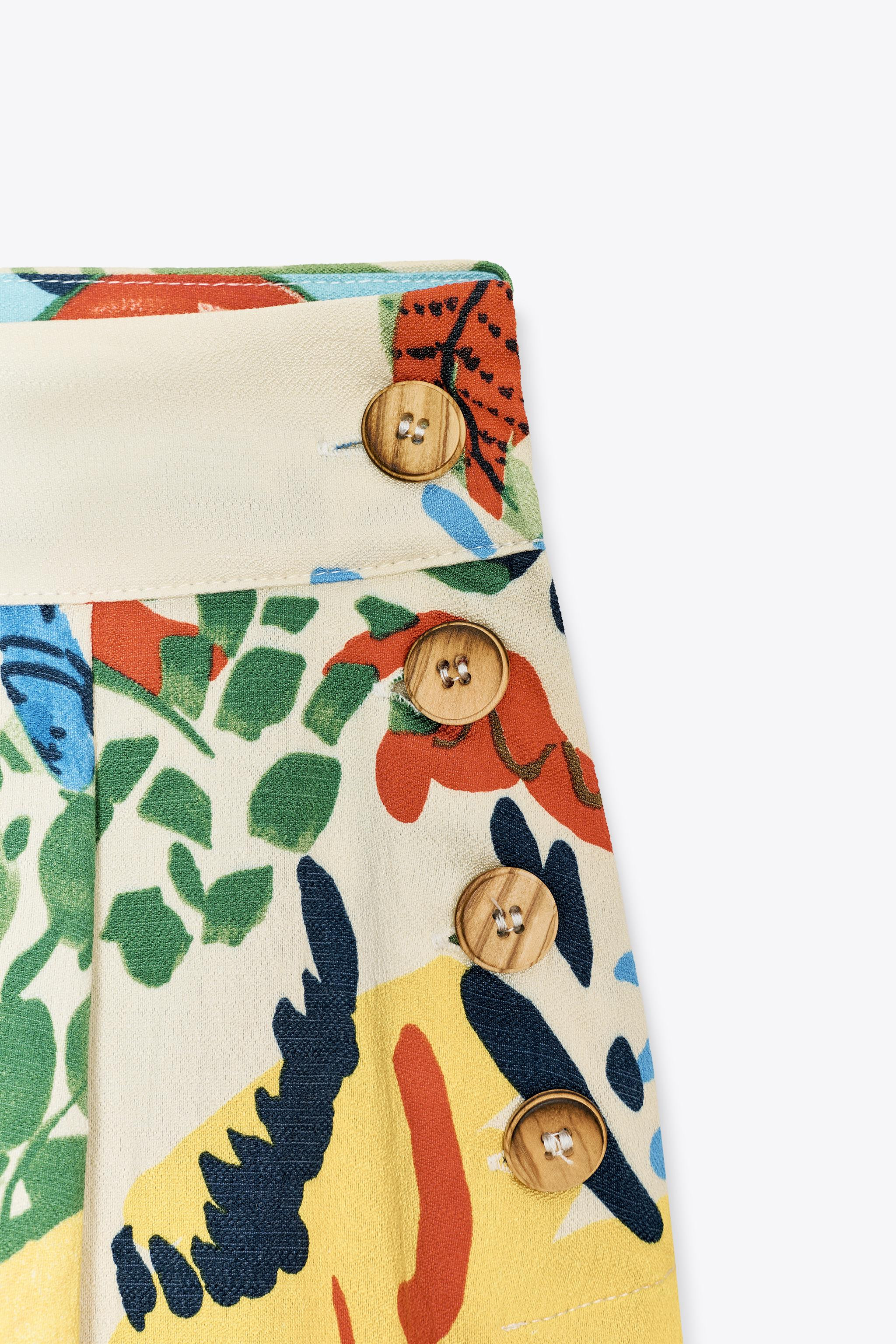 TROPICAL PRINT LAYERED MIDI SKIRT | Zara UK
