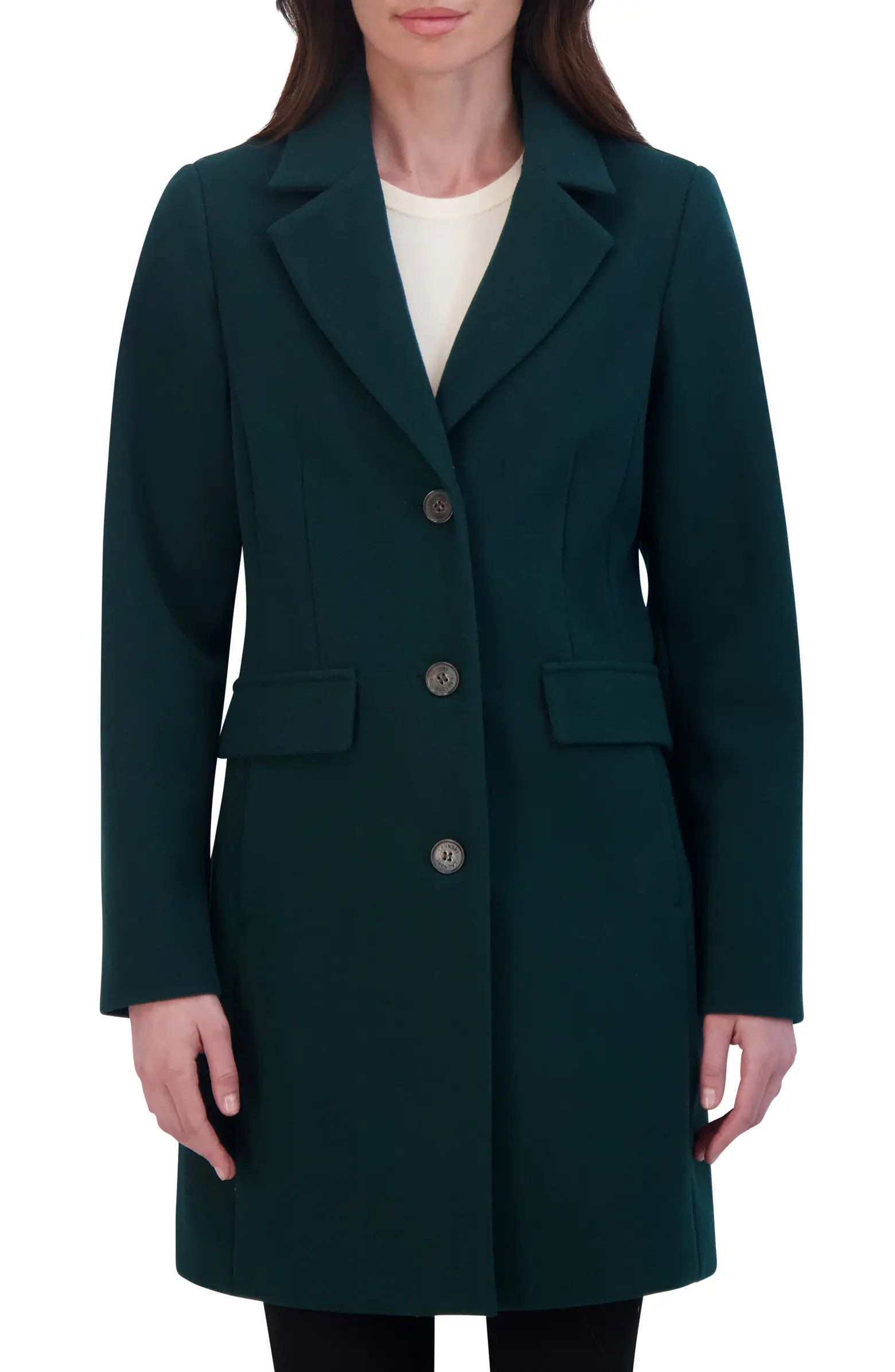 Water Resistant Notch Lapel Coat | Nordstrom Rack