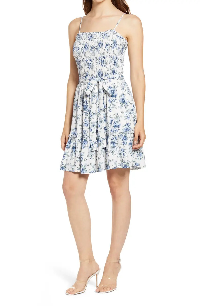 Polka Dot Smocked Bodice Minidress | Nordstrom