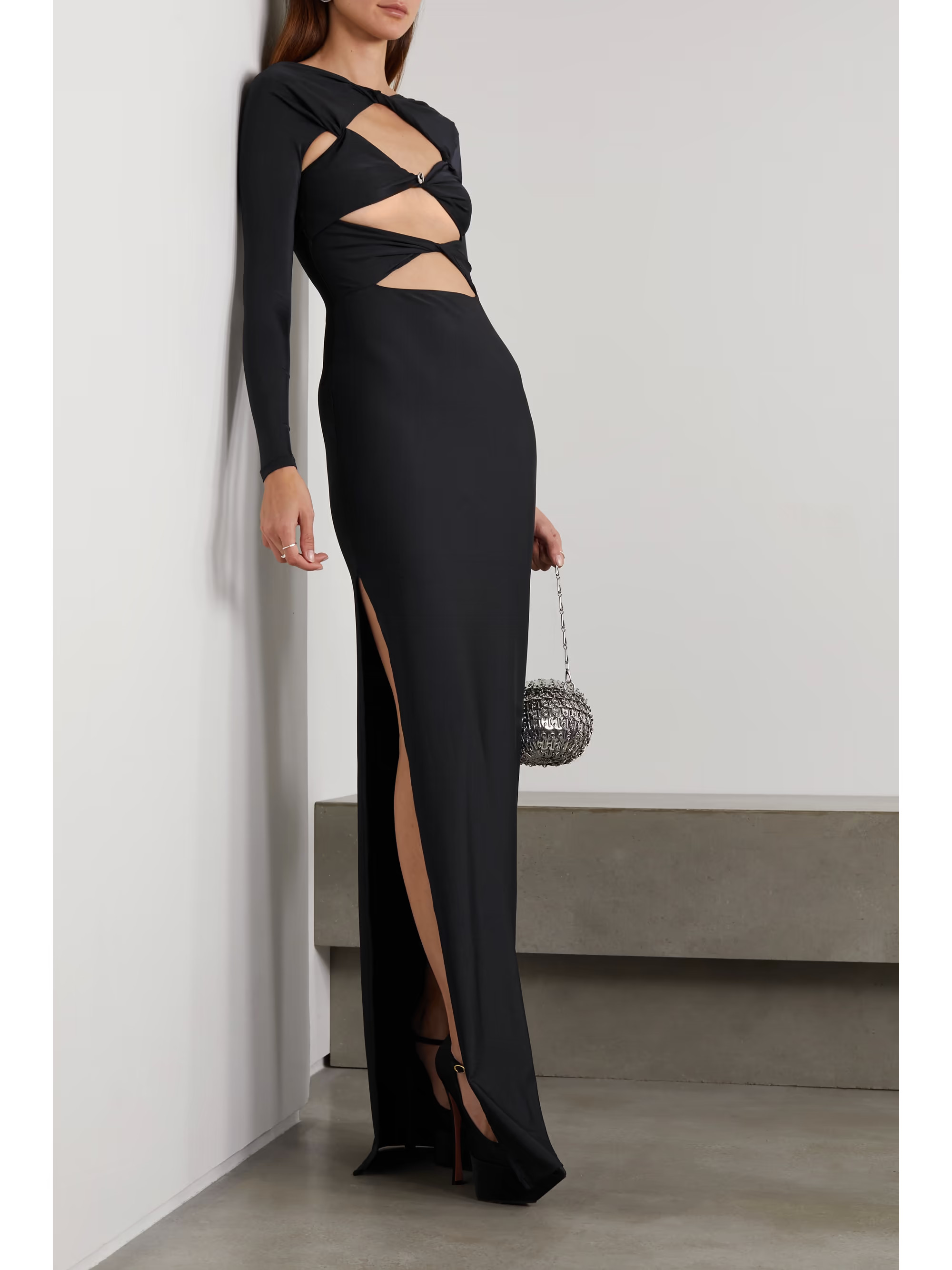 Embellished cutout stretch-jersey maxi dress | NET-A-PORTER (UK & EU)