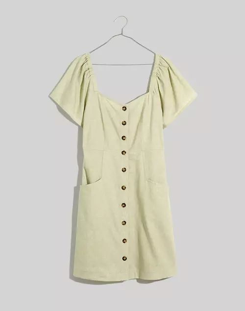 Linen-Cotton Puff-Sleeve Mini Dress | Madewell