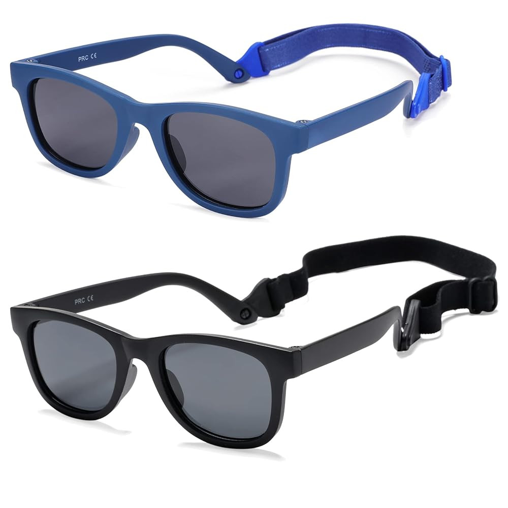 COASION Bendable Flexible Polarized Newborn Baby Sunglasses with Strap for Infant Boys Girls Age ... | Amazon (US)