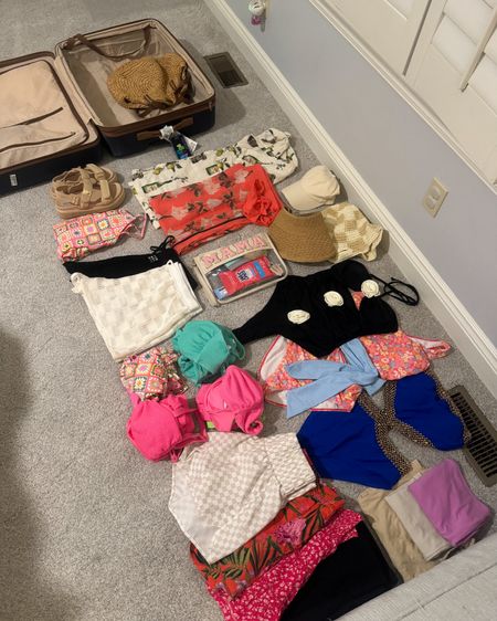 Currently packing for vacation! Loving neutral checkered prints and mix and match linen pieces so I can just throw together an outfit. I packed a mix of one piece swimsuits with cutouts and some high waisted colorful bikinis also. 

Cover up. Sandals. Summer outfit. Travel look. Beach vacation. Amazon finds. Pink Lily. Linen shorts. 

#LTKSwim #LTKFindsUnder100 #LTKTravel