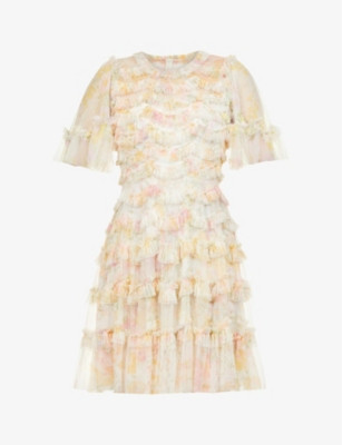 Iris Bloom Ruffle Tulle Mini Dress | Selfridges