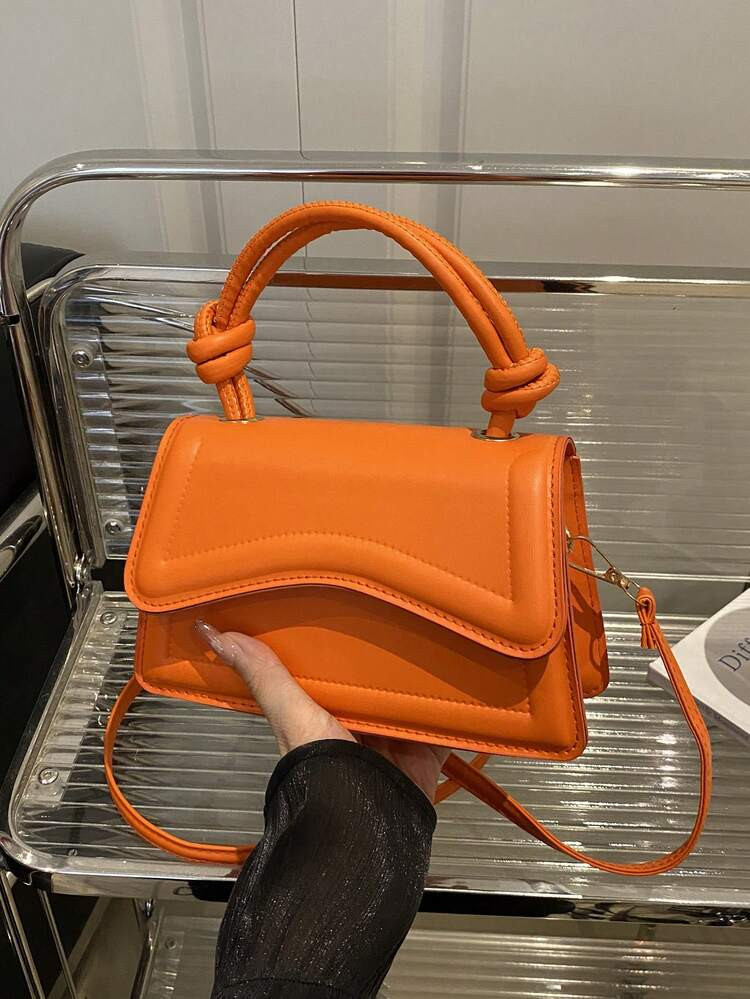 New Fashion Women's White Solid Color Pu Leather Square Handbag, Simple And Stylish Design, Suitable For Outdoor, One-Shoulder Bag With Removable And Adjustable Shoulder Strap | SHEIN