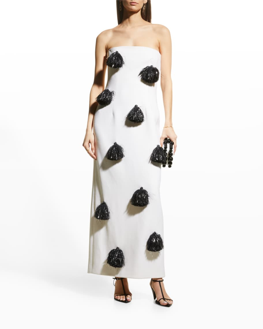 Lela Rose Metallic Tassel Column Gown | Neiman Marcus