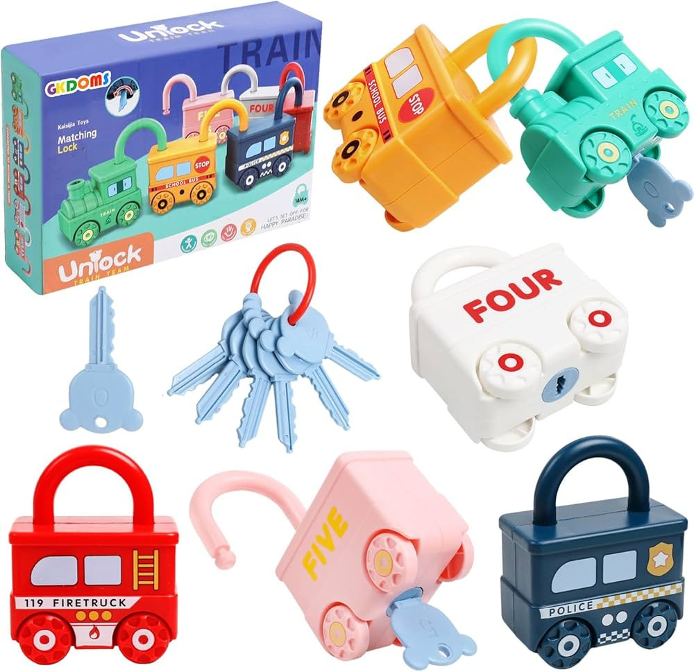 Montessori Learning Toys Sorting & Matching Locks and Keys Toddlers Sensory Car Activity Fine Mot... | Amazon (US)