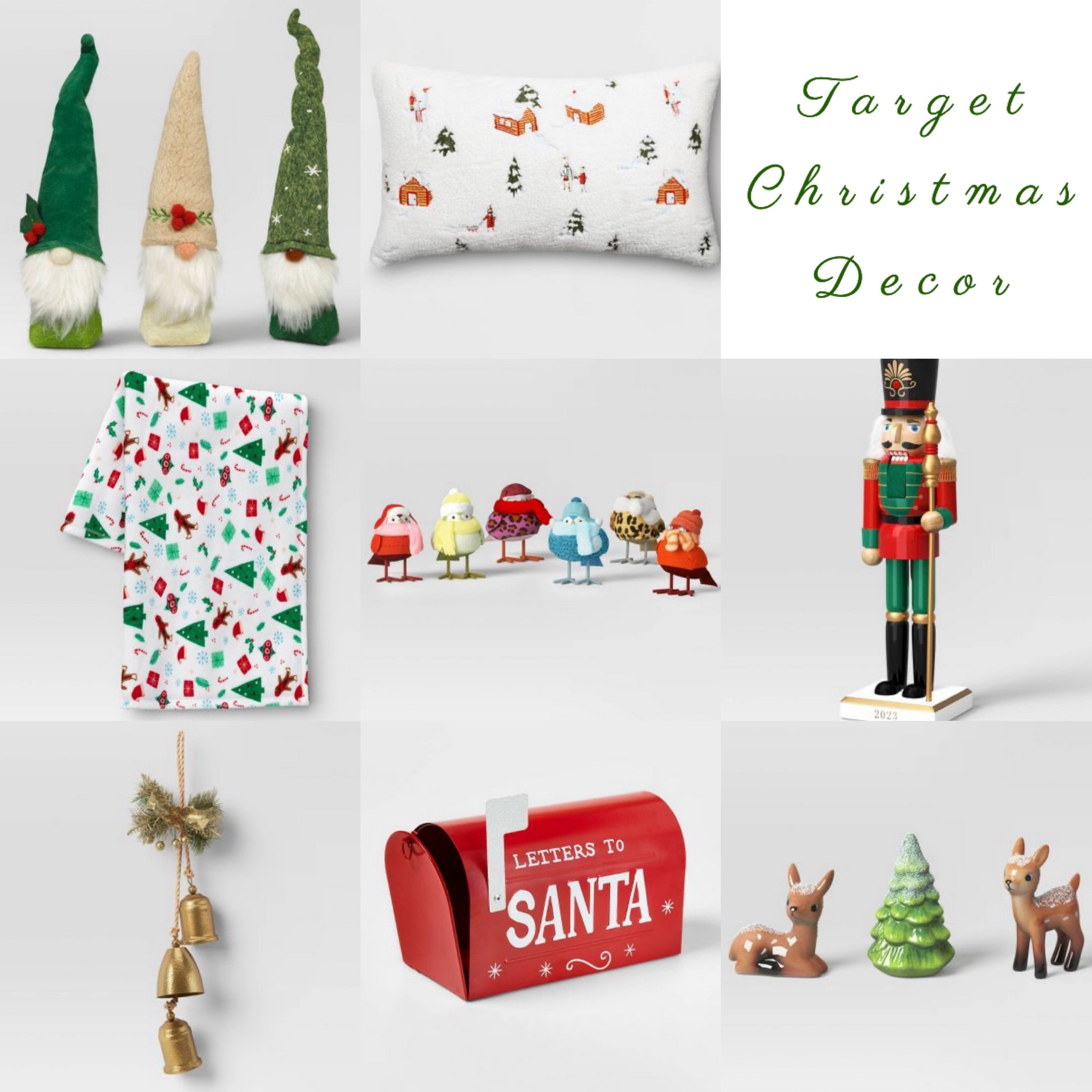 Target
Affordable
Christmas
Decor
Christmas Decor
Decorations
Indoor
Home
House
Apartment
Classroom
Holiday
Winter
Thanksgiving
Family
Kids
Gnomes
Pillow
Blanket
Throw
Gift
Gifts
Housewarming
Nutcracker
Birds
Coffee Table
Table Top Decor
Bookshelves
Wall Art
Figurines
Reindeer
Letters
Santa
Bells
Sale
Black Friday
Cyber Week

#LTKHolidaySale #LTKHoliday #LTKhome