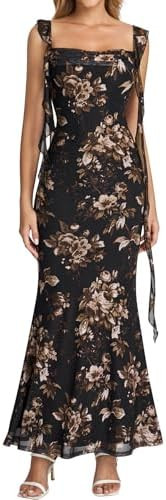 KUTUMAI Elegant Ruffle Long Maxi Formal Wedding Guest Dress for Women 2026 | Mermaid, Adjustable ... | Amazon (US)