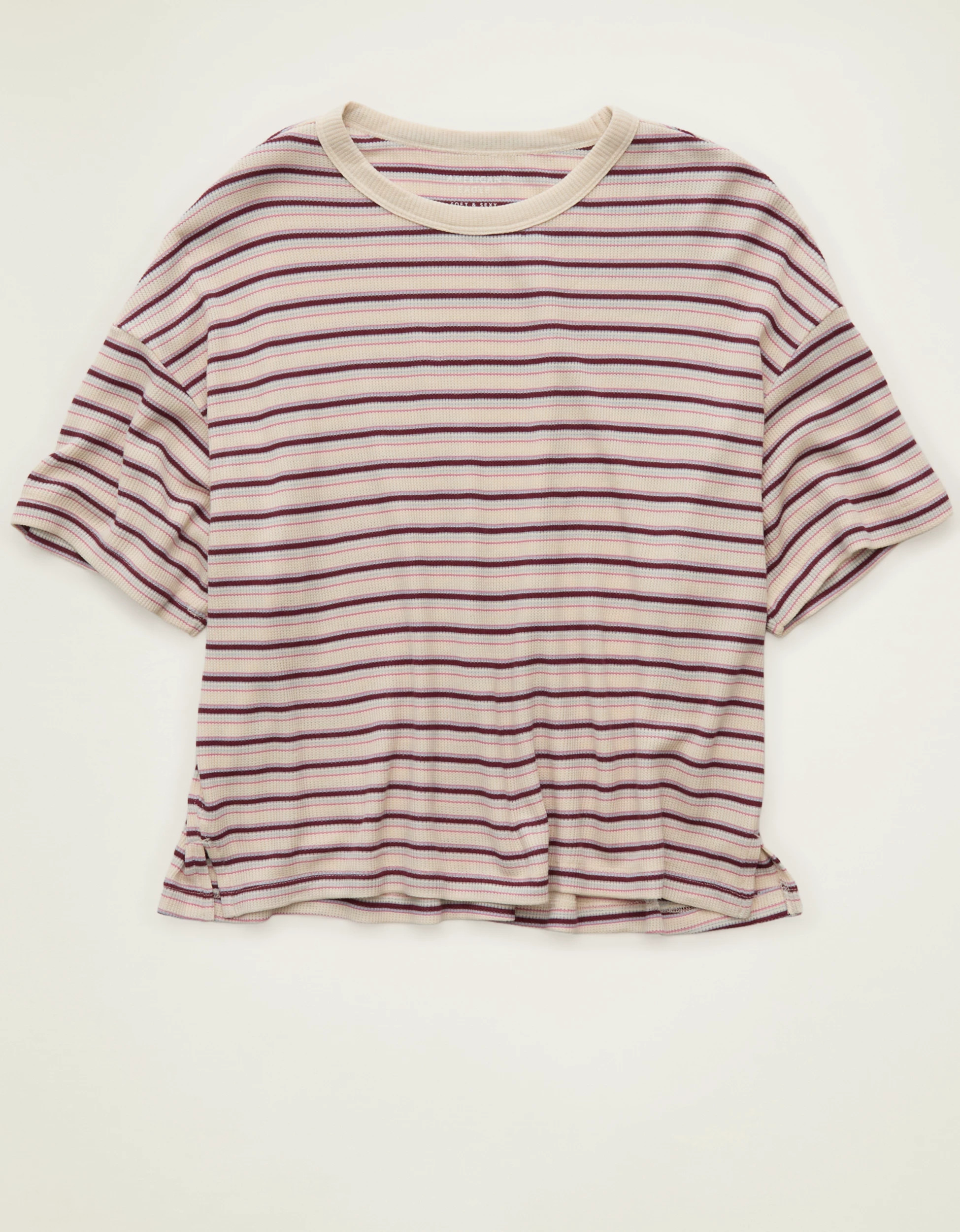 AE Soft & Sexy Waffle Crew Neck Tee | American Eagle Outfitters (US & CA)